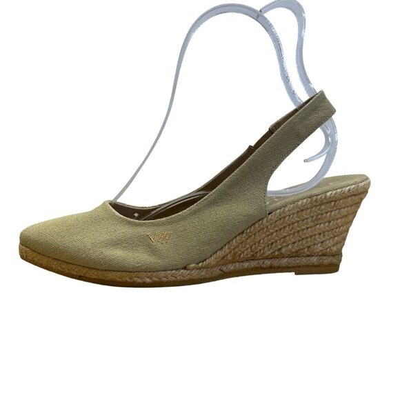 Viscata Barcelona Green & Beige Espadrille Slingback Wedge Sandals Sz 10 US - Picture 3 of 7